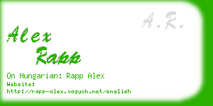 alex rapp business card